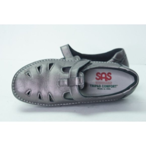 SAS Woman's TriPad Comfort Slip On Shoes Grey Leather 6.5W - Picture 5 of 8